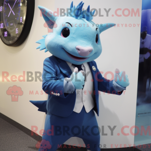 Blå Axolotls maskot kostume...