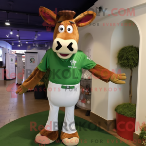 Olive Guernsey Cow maskot...