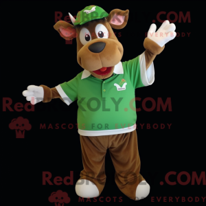 Olive Guernsey Cow maskot...