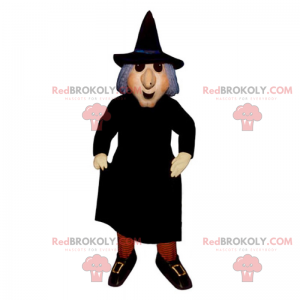 Mascotte de sorcière aux cheveux gris - Redbrokoly.com