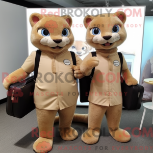 Beige Jaguarundi mascot...