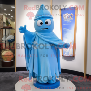 Fantasia de mascote de ampulheta-azul-céu com macacão e xales - Ampulheta mascotes - REBROKO_295833 - RedBrokoly.com