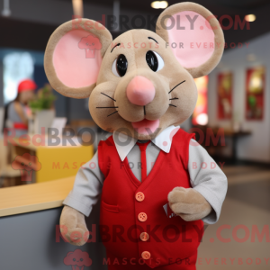 Rød mus maskot kostume...