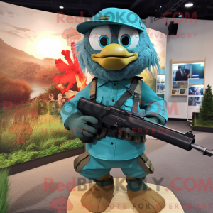 Postava maskota Teal Sniper...