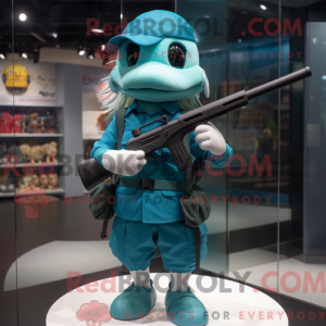 Postava maskota Teal Sniper...