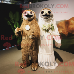Tan Sloth maskotdraktfigur...