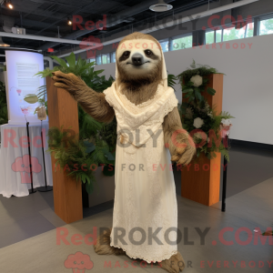 Tan Sloth mascot costume...