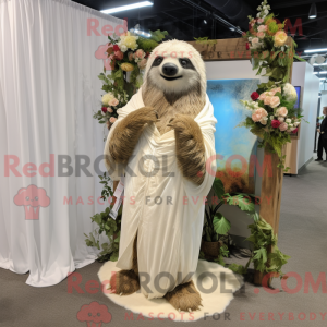 Tan Sloth mascot costume...