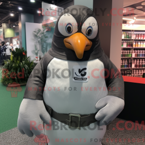 Sølv pingvin maskot kostume...