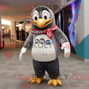 Sølv pingvin maskot kostume...