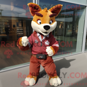 Maroon Dingo maskot kostume...