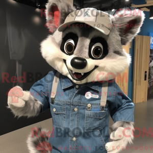 Sølv vaskebjørn maskot...