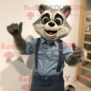 Sølv vaskebjørn maskot...