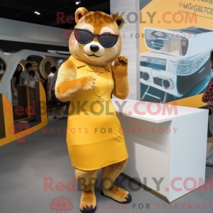 Gold Marten maskot kostym...