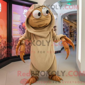 Beige eremitkrebs maskot...