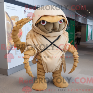 Beige eremitkrebs maskot...
