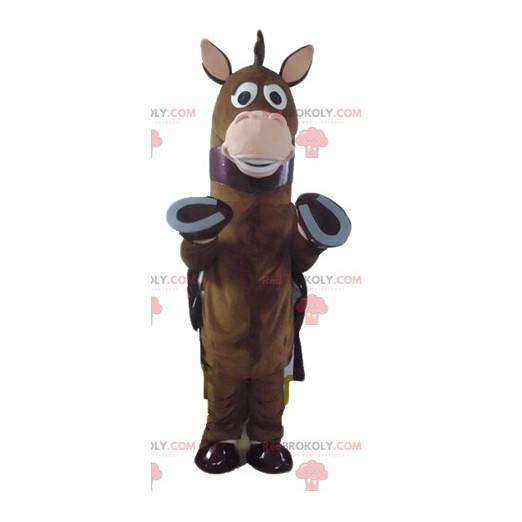 Mascote do cavalo castanho potro com uma capa - Redbrokoly.com