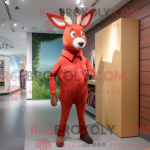 Red Roe Deer maskot kostyme...