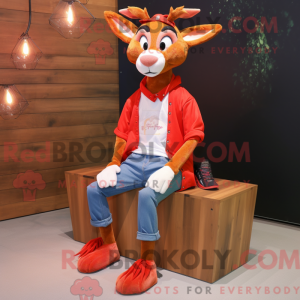 Máscara de Red Roe Deer com...