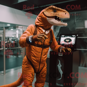 Brown Allosaurus mascot...