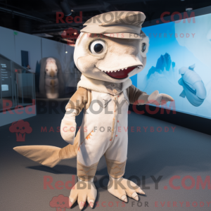 Beige Swordfish mascot...