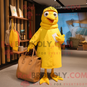 Yellow Gull maskot kostyme...