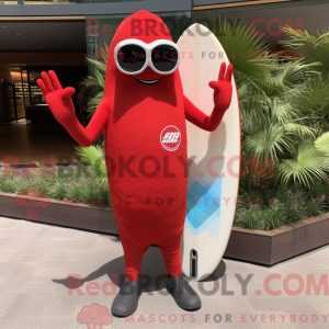 Rød Surfboard maskot...