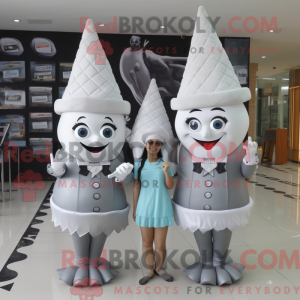Sølv Ice Cream Cone maskot...