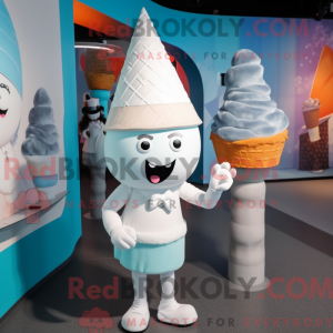 Sølv Ice Cream Cone maskot...
