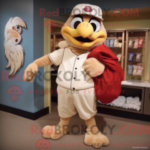 Beige haan mascottekostuum...