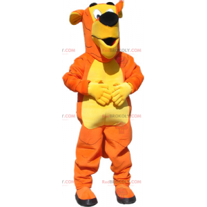 Mascote tigre de dois tons laranja e amarelo - Redbrokoly.com