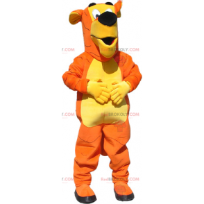 Mascote tigre de dois tons laranja e amarelo - Redbrokoly.com