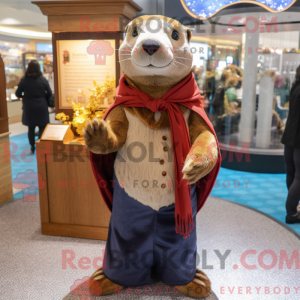 Gold Otter-maskotdraktfigur...