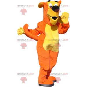 Zweifarbiges Tiger-Maskottchen in Orange und Gelb -