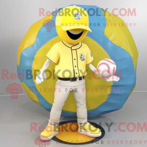 Yellow Baseball Ball mascot...