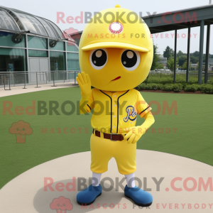 Yellow Baseball Ball mascot...