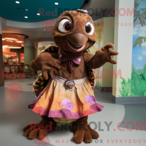 Brun havskildpadde maskot...