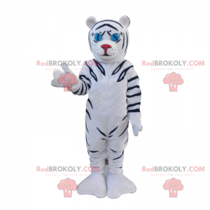 Witte en zwarte tijger mascotte - Redbrokoly.com