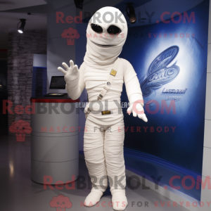 Hvid Mummy maskot kostume...