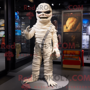 Hvid Mummy maskot kostume...