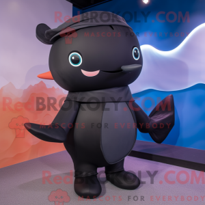 Black Whale-mascottekostuum...