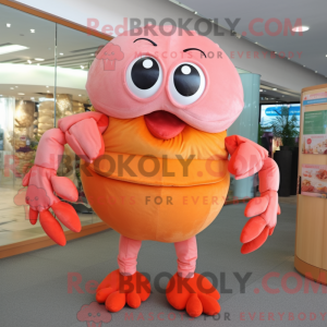 Peach Crab maskotdraktfigur...