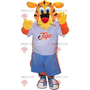 Mascota de tigre en ropa deportiva - Redbrokoly.com