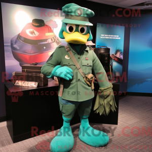 Blågrøn Beret maskot...