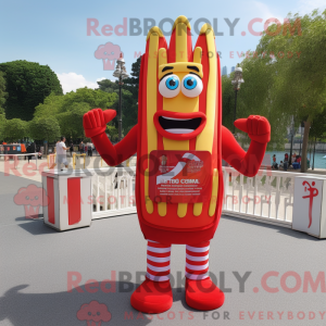 Rød pommes frites maskot...
