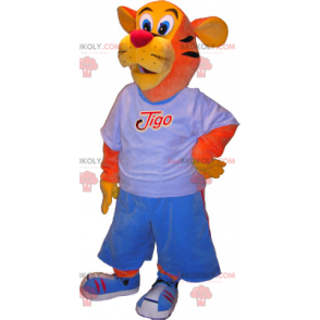 Mascota de tigre en ropa deportiva - Redbrokoly.com
