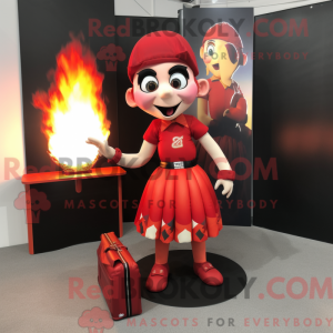 Maskotdraktfigur Red Fire...