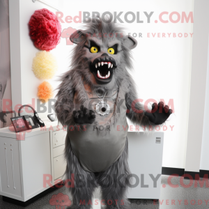Grå varulv maskot kostume...