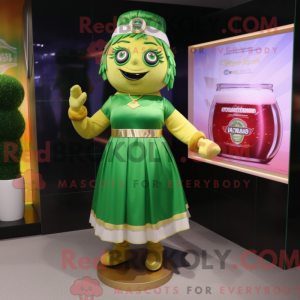 Gold Green Beer maskot...