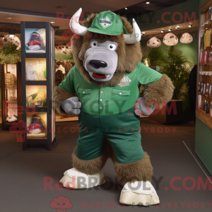 Groen Bison-mascottekostuum...